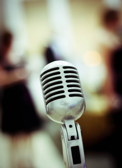 A vintage microphone waits for its performer- Photo by Chloe LeKeux @ Camera Shy